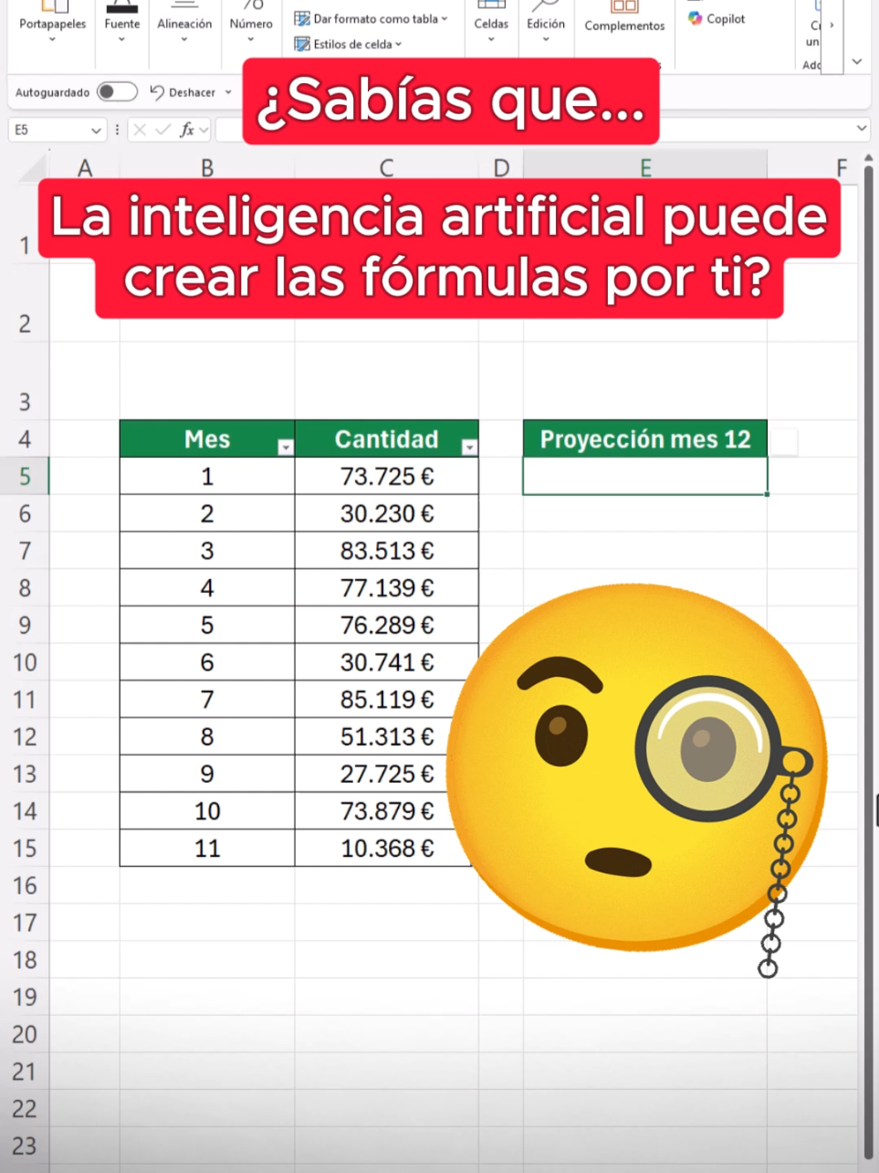 Crea fórmulas con un solo complemento de inteligencia artificial 🧐🔥 #excel #exceltips #exceltutorial 
