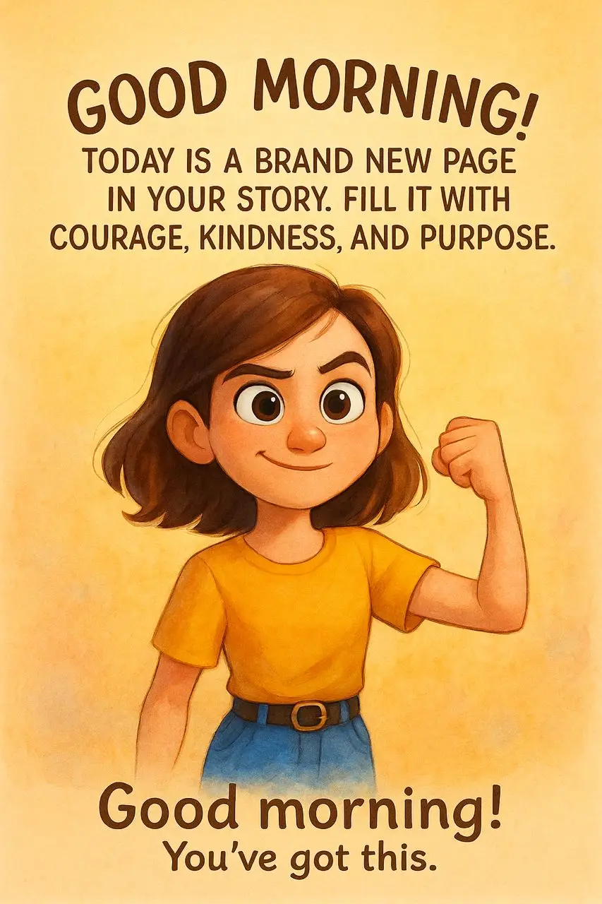 🌞 Good Morning! Every sunrise brings a new chance to rewrite your story — with courage, kindness, and unstoppable energy. Let’s make today count! 💪✨ #GoodMorningVibes #MotivationalStart #PixarInspiration #CartoonQuote #PositiveEnergy #RiseAndShine #NewDayNewYou #KindnessMatters #CourageToBegin #YouveGotThis
