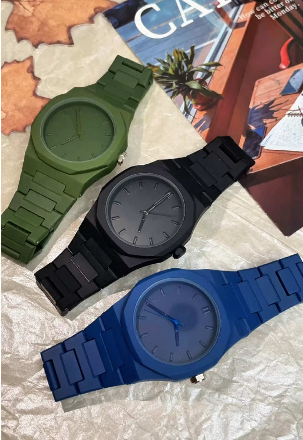 Dial Watch 3 Colors Plastic Strap Men's Quartz Watch👀⌚️💙#watch #menwatch #fashiontiktok #waterproofwatch #tiktokwatch 