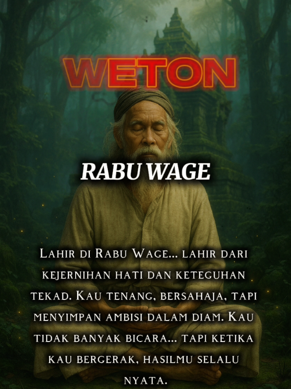 WETON RABU WAGE (WATAK, JODOH, REZEKI) #primbonjawa #pasaranjawa #weton #rabuwage 