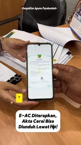 Akta cerai bisa diunduh dan dicetak dimanapun dan kapanpun melalui link ini: eac.mahkamahagung.go.id #pengadilanagama #payakumbuh #elektronikaktacerai #aktacerai #mahkamahagung 