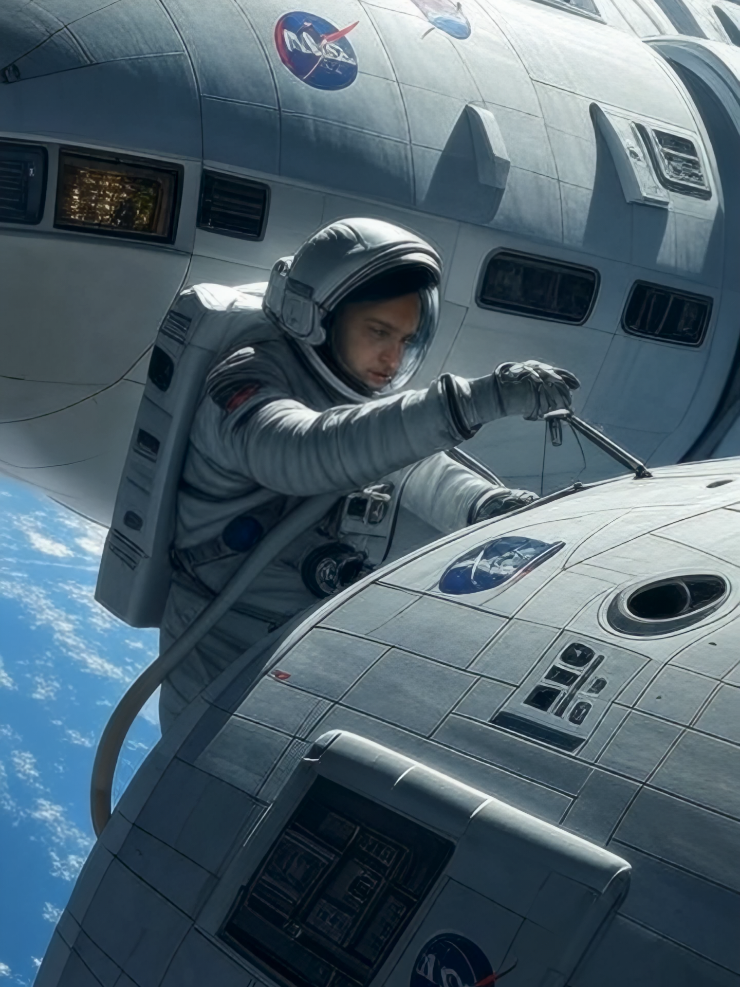 Astronaut Working on a Spaceship #space #scifi