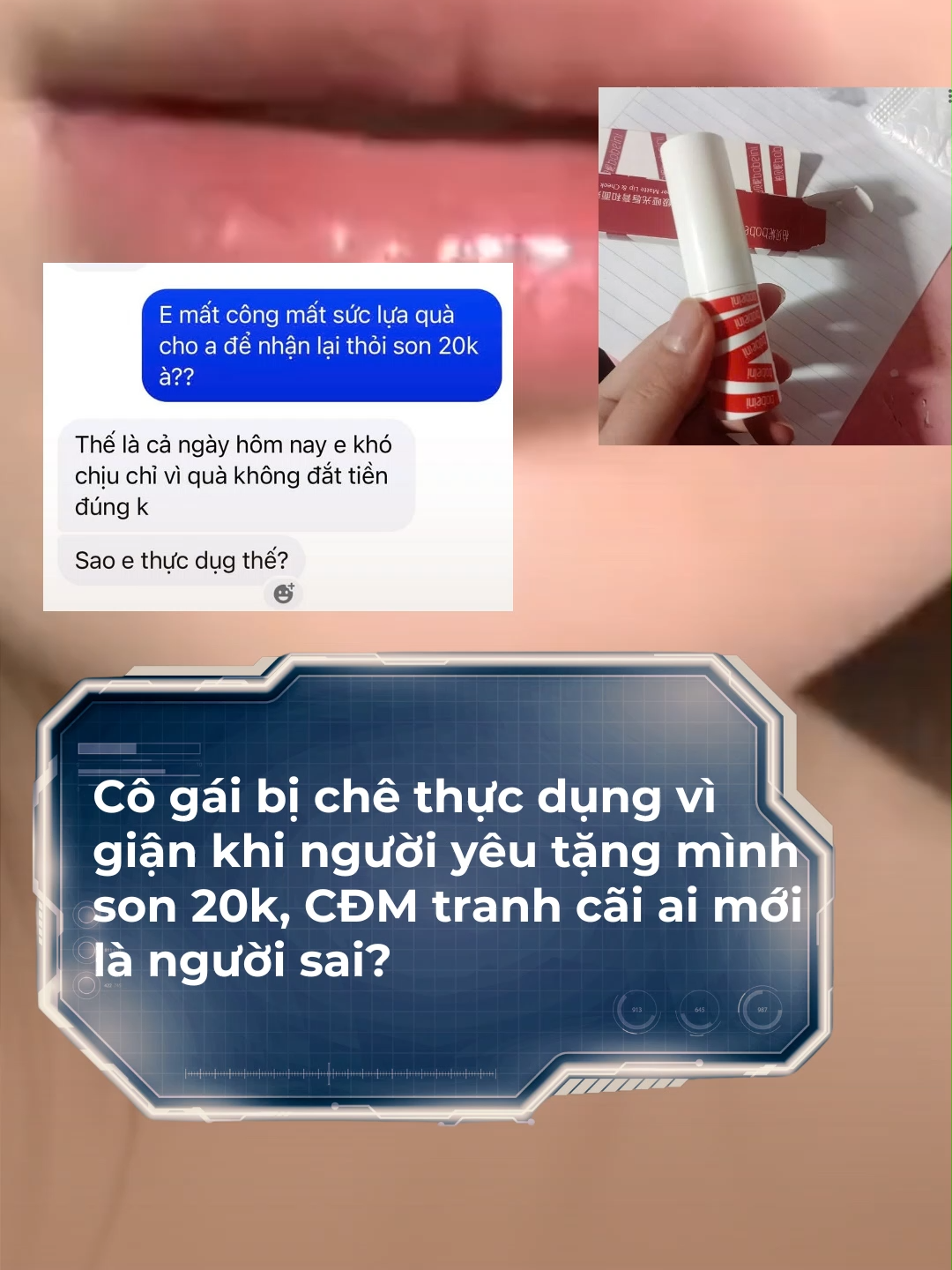 Tặng bán gái son 20k bị dỗi lại trách cô gái thực dụng? #saudrama #trending #drama #tiktoknews #quattangbangai