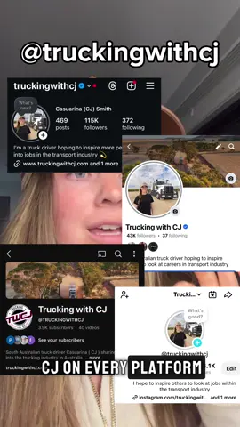 PLEASE BE AWARE OF FAKE ACCOUNTS.  On all platforms I am @truckingwithcj  I don’t have any back up accounts so please don’t fall for their bs. Please report them and help me get them down. Thank you! 