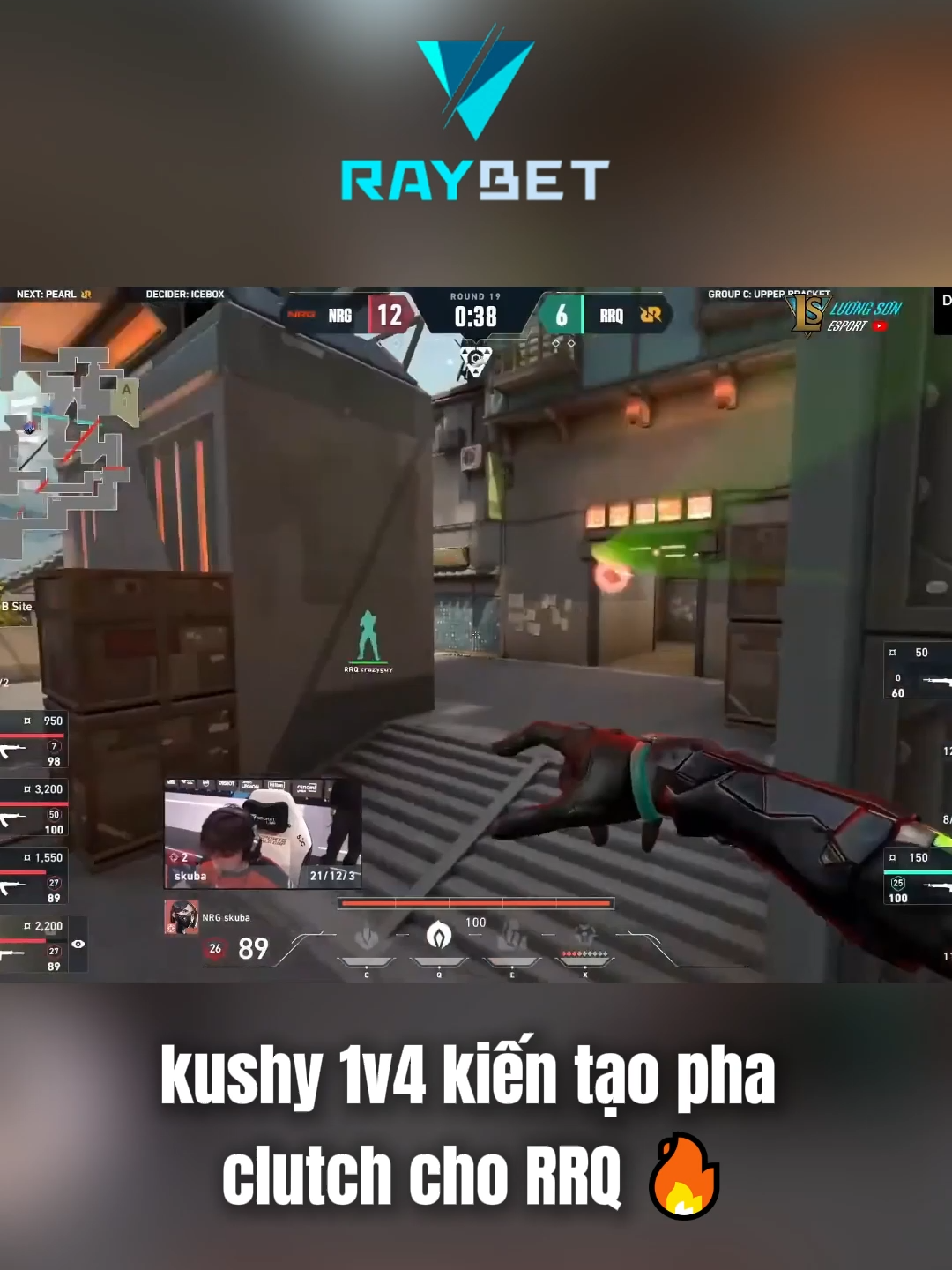 Kushy 1v4 kiến tạo pha clutch cho RRQ  #rbesports  #Mun #valoranthighlights #EWC #Valorant