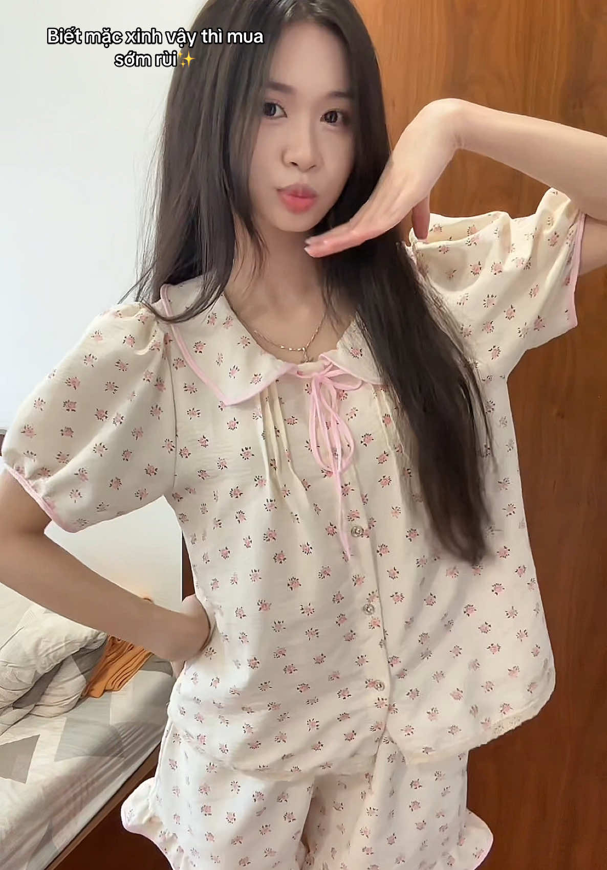 Bộ ngủ hoạ tiết xinh, chất đũi mát lámm🫶