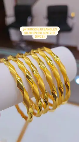 ✨️Twin Textured twist Turkish bangles crafted in 21karatgold  (Suitable for daily wear basis) . Details; 60.56 grams(6pcs)/21karatgold/size 2.12 Price; 19,984,000 tsh + Tax . (Note; price is not fixed, will change as prices go higher or lower) . (Gold prices change every minute, we can't mention fix prices ,you can dm us or whatsapp our sales team us so we can give you the live prices of products you select) Contact info;👇🏻 . We accept trade/exchange from old gold jewelry to new gold jewelry at reasonable rates/offers. . Attentive 🛵 Delivery available all over Tanzania 🇹🇿 . Contact our sales team through Whatsapp 📞 ✨️Gold jewellery department; +255 686 300 800 +255 684 274 082 . 💎Gemstone jewellery department; +255 778 796 616 .  📍𝕍𝕚𝕤𝕚𝕥 𝕠𝕦𝕣 𝕤𝕙𝕠𝕡 𝕥𝕠 𝕧𝕚𝕖𝕨 𝕞𝕠𝕣𝕖 𝕔𝕠𝕝𝕝𝕖𝕔𝕥𝕚𝕠𝕟 𝕠𝕗 𝕘𝕠𝕝𝕕 22𝕜𝕒𝕣𝕒𝕥 𝕒𝕟𝕕 21𝕜𝕒𝕣𝕒𝕥 𝕘𝕠𝕝𝕕 𝕛𝕖𝕨𝕖𝕝𝕝𝕖𝕣𝕪 𝕎𝕖 𝕒𝕣𝕖 𝕝𝕠𝕔𝕒𝕥𝕖𝕕 𝕒𝕥 𝔻𝕒𝕣-𝕖𝕤-𝕤𝕒𝕝𝕒𝕒𝕞, ℂ𝕚𝕥𝕪 𝕔𝕖𝕟𝕥𝕣𝕖, 𝕀𝕟𝕕𝕚𝕣𝕒 𝔾𝕒𝕟𝕕𝕙𝕚 𝕤𝕥𝕣𝕖𝕖𝕥  . #21karatgoldjewelry #gold #goldjewellerydesign #21kgold #since1945 #yusufnasserjewellers #tanzania🇹🇿 #daressalaam #citycentre #viral #reels #reelsinstagram #music 