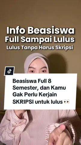 📢 INFO BEASISWA FULL SAMPAI LULUS, DAN TANPA PERLU SKRIPSI 📢 Beasiswa full selama 8 semester nih! Yakin gak mau coba ? Buruan daftar sebelum pendaftarannya di tutup 😆 Cek info pendaftarannya di @NusaMandiri  #beasiswa #infobeasiswa #tipsbeasiswa #beasiswakuliah #beasiswafull #nusamandiri #unm #tipskuliah #tipskuliahnura