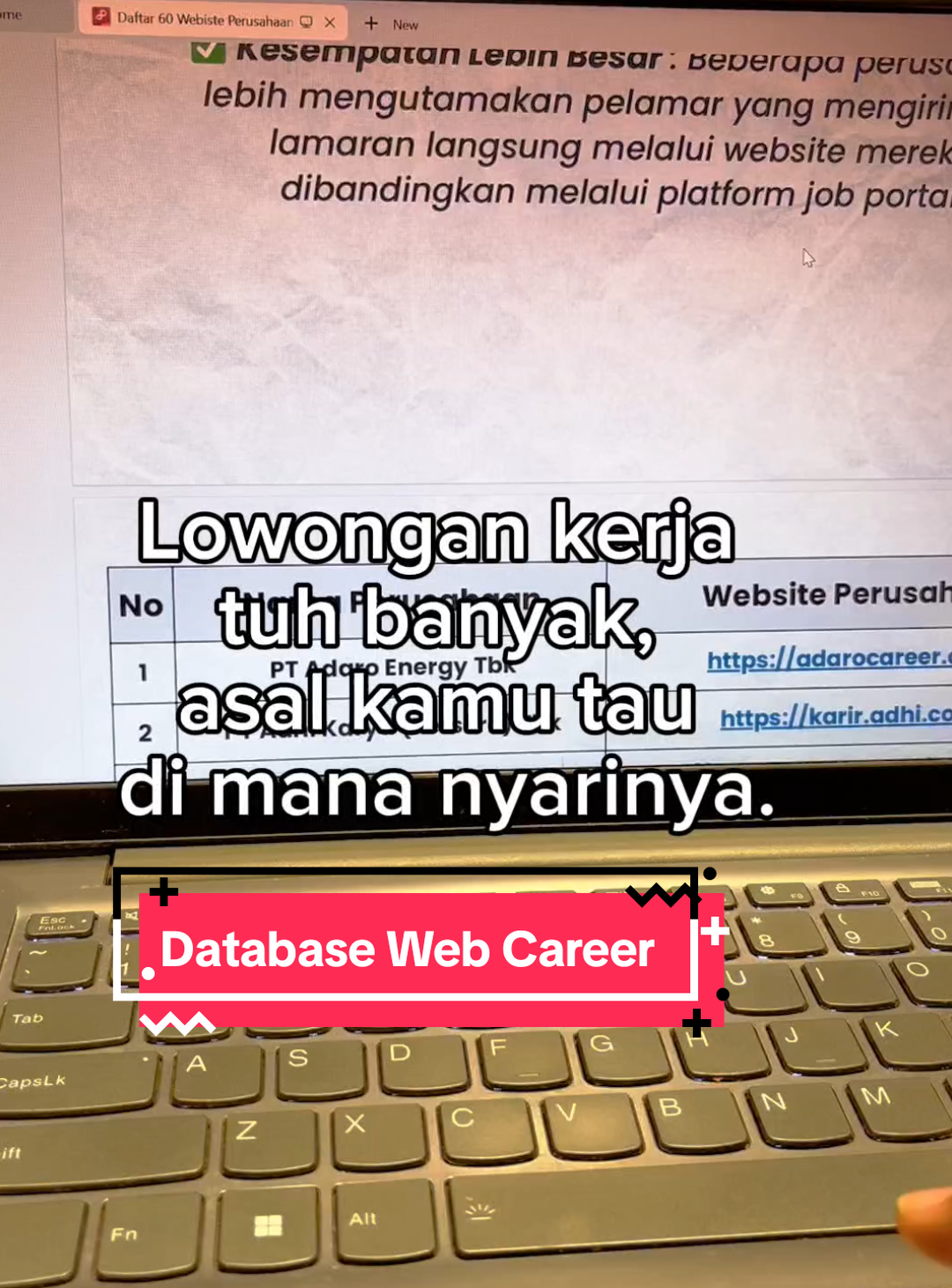Lowongan kerja tuh banyak kalo kamu tau dimana nyarinya.  Kamu bisa banget nyari di database web career dari wovaa. kalo mau klik link di bio!!  #database #ebookwova #career #ebook #ebooktiktok #jualebook #jobhunt #jobseeker #carikerja #offering #careertiktok 