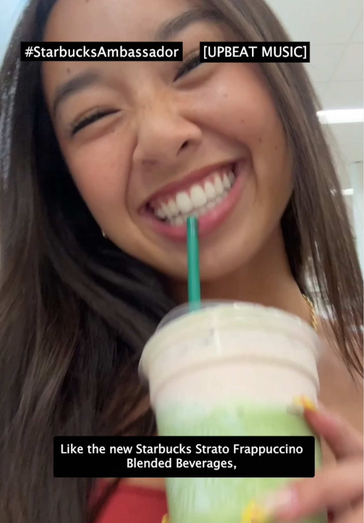 The new @Starbucks Strato Frappuccino Drinks are my new fav thing for the summer!! 💛✨ #StarbucksAmbassador