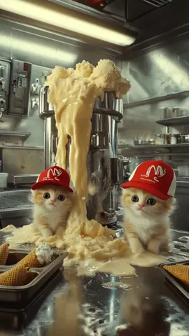 Yum! #McDonalds #cats #cattok #viralvideo #funnyvideo #ai #kittens #cattiktok