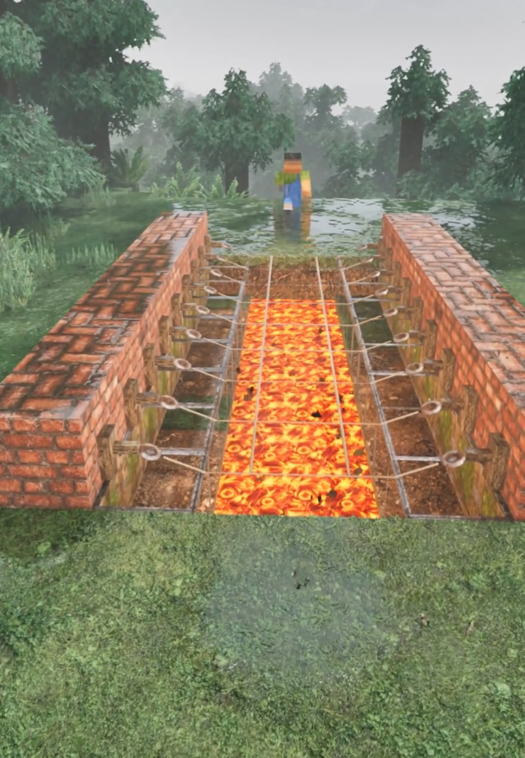 Minecraft amazing lava bridge #Minecraft #minecrafttutorial #minecraftbuilding 