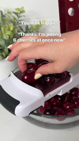 cherry season MVP: our multi-release cherry pitter 🍒  #cherry #summerfruit #summercherry #cherryrecipes #oxo #oxobetter #fruittools #cherrypitter #kitchengadgets #shopnow #fyp 