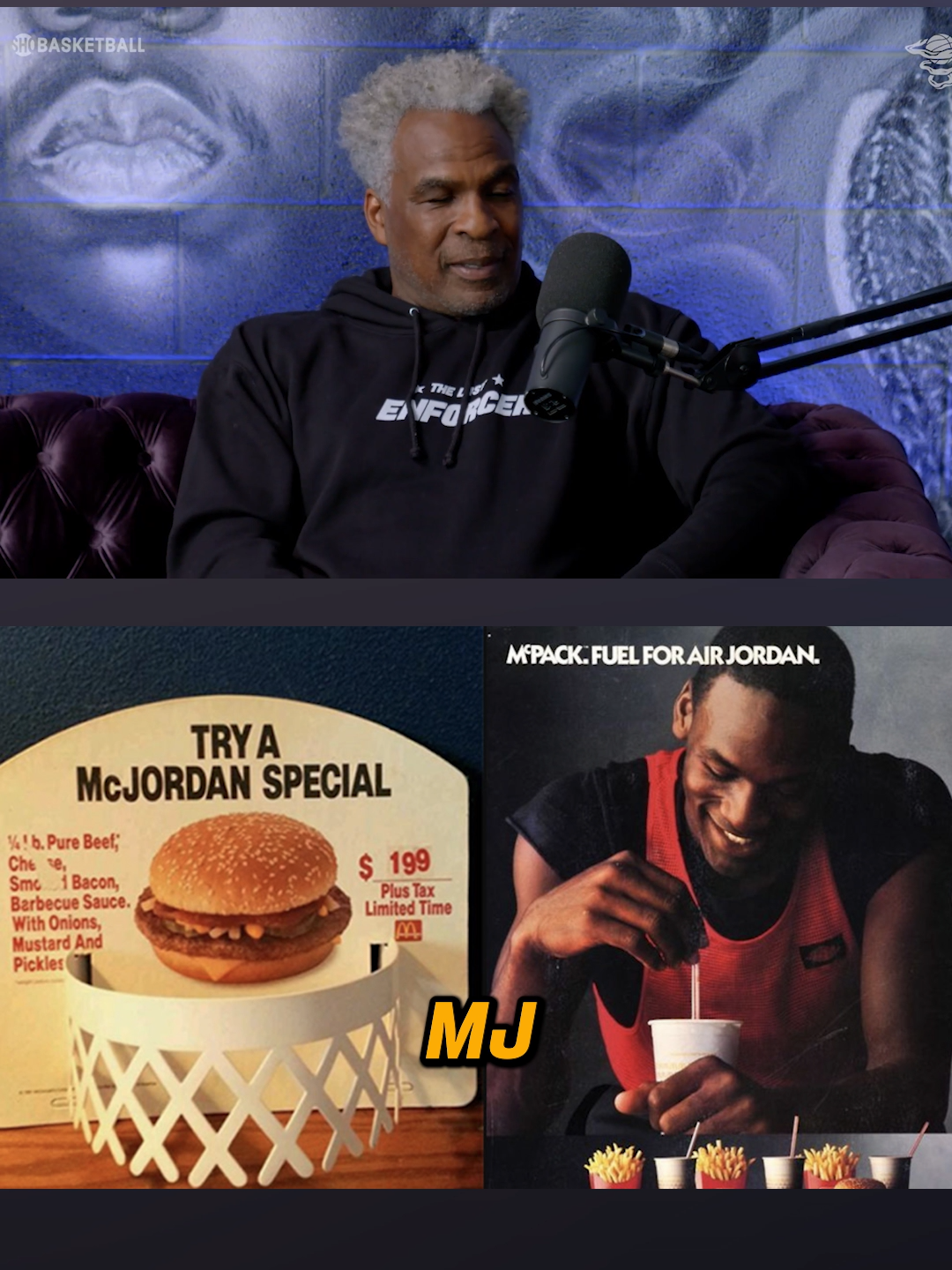 Charles Oakley revealed that Michael Jordan used to eat McDonald’s every morning—even on game days. He said it wasn’t some light order either—MJ would pull up with a full bag of breakfast and still drop 40 that night. Oakley joked that it didn’t matter what Jordan ate—he was built different.
