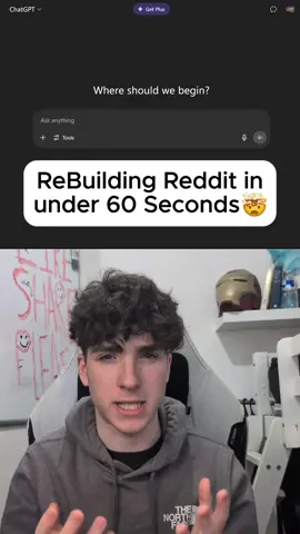 Replying to @Johnthemanhehhe Making Reddit in 60 Seconds with AI for all the incels 