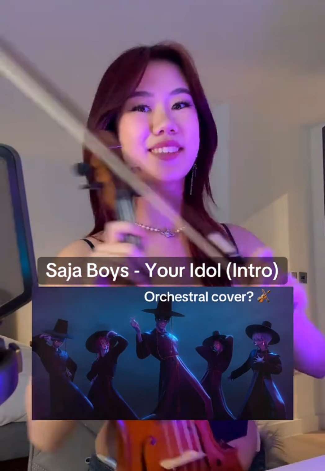 pov the orchestra during saja boys performance 😭 what do u think?? :D KPDH cover series continues!! The obsession is real lol. I just realized this intro is in the Spotify version only lol but when I heard it I knew it was perf for a string arrangement!! Dies Irae is a Latin sequence (chant) and it reminded me of when I had to study Gregorian chants and all that for music theory 😭😭☝🏼  @Netflix @NetflixUK @Sony #sajaboys#huntrix#kpopdemonhunters#youridol#violin#cover