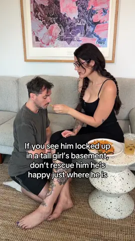 Working on simple commands 🐶 #tallgirl #shortking #funny #height #fyp #skit #couple #training 