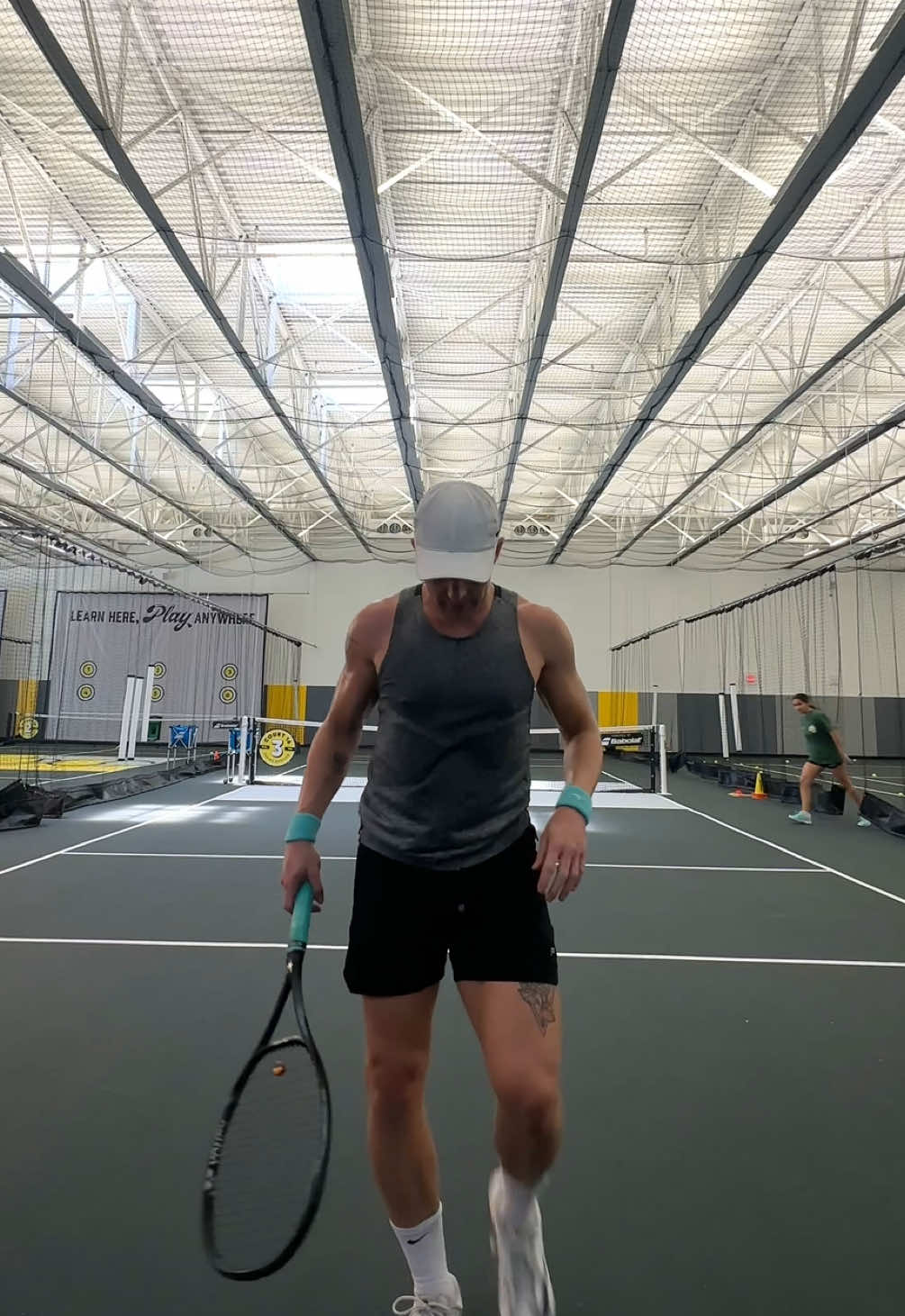Train with me. 💪💥🎾 Thanks for the ball machine session, Court16! The swear was REAL. #tennis #fyp #lgbtq #athlete 