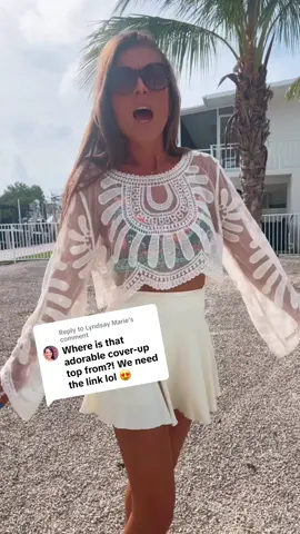 Replying to @Lyndsay Marie under $10 right now!!!!! literally the cutest top!!!! You will LOVEEEE Her!!! #croptop #coverup #bathingsuitcoverup #tiktokshopcreatorpicks #lacetop #shirt #top 