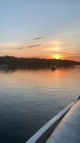 A sunset on a lake & me any day/time 