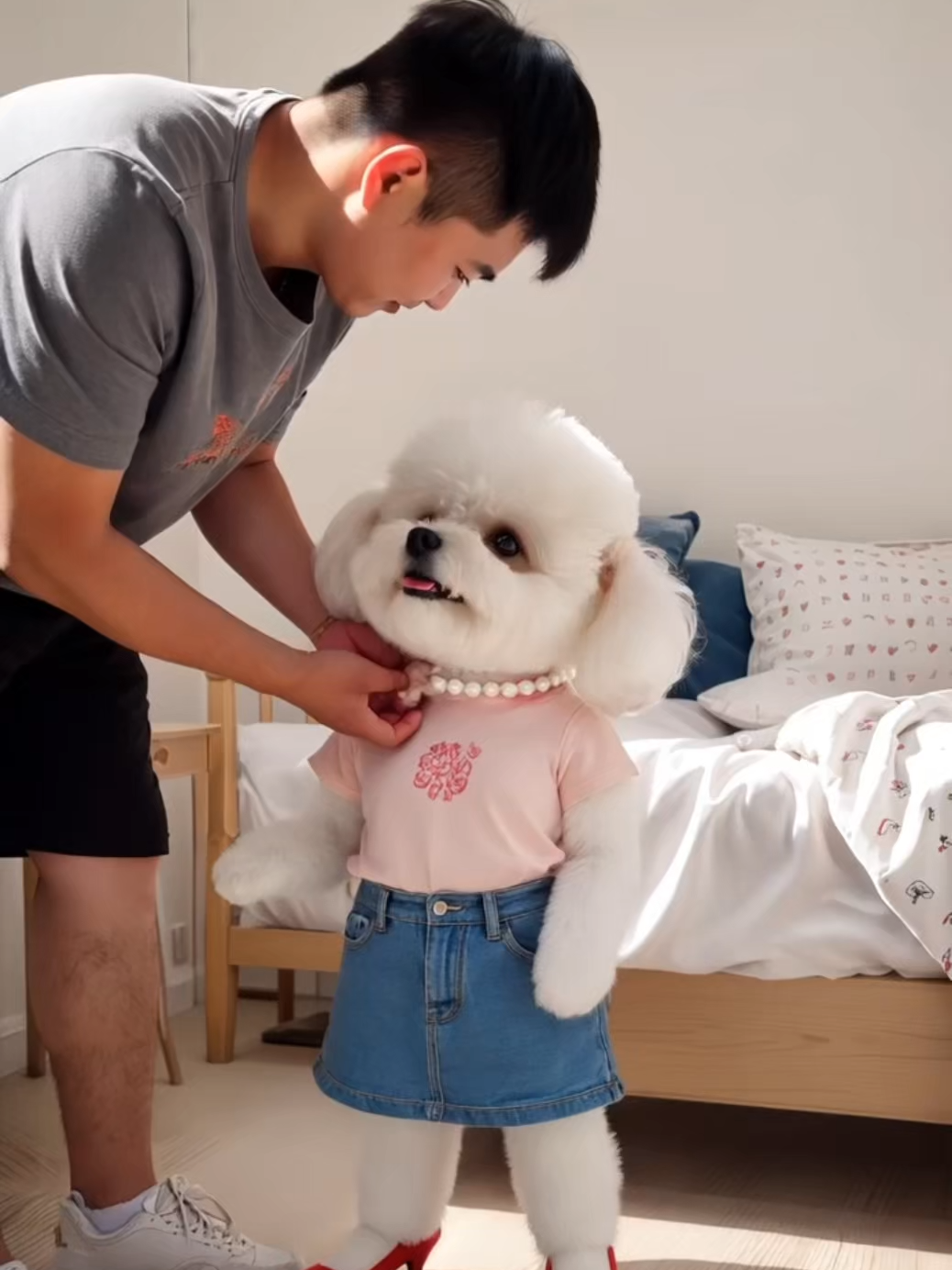 I bought a new pair of shoes for Mao's children today. Do you think they are beautiful?#doglover #dog #cutedog #poodle #puppy #doglovers #puppylove #cutepet #petlover #bichonfrise