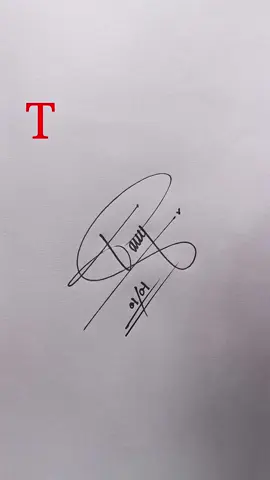 How to make beautiful signature with T letter #signaturestyle #howtodraw #calligraphy #art #handwriting