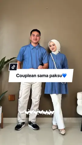 Couplean sama paksu pakai warna biru yg sekalem ini🥰🫶🏻#hagiastore #couplestiktok #bajucouple #tunikbusui #tunikkaos #ootdblue 