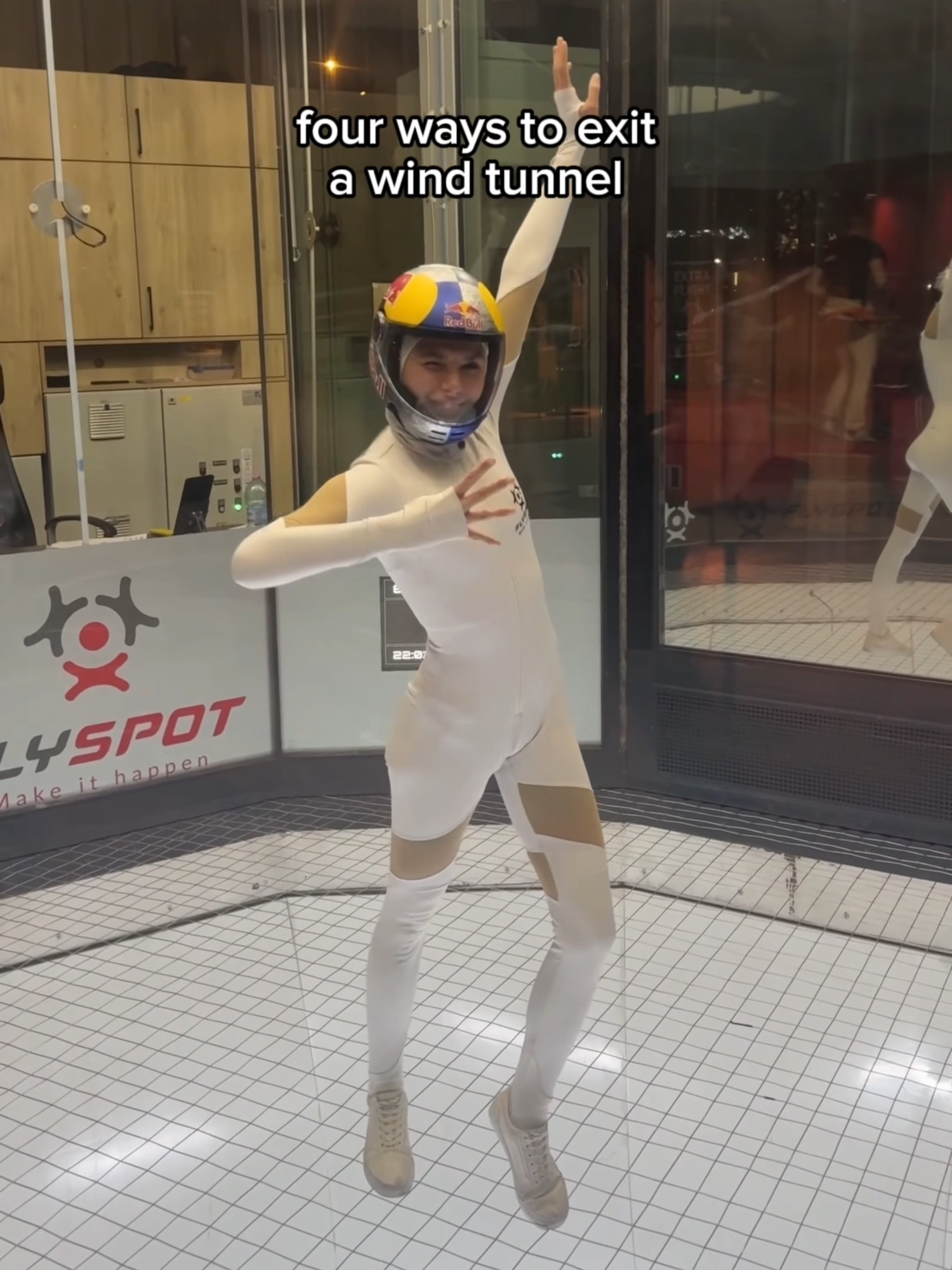 now that's how you make an exit 🚪 🪂: @kuczynska.maja  #redbull #givesyouwiiings #energydrink #WindTunnel #skydiving
