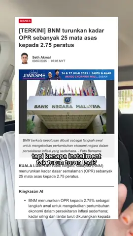 Tapi masih ada bank yang update dalam masa 1-3 hari. Apa-apa pun tolong call bank masing-masing okay?!  Bila OPR turun, bank ada dua pilihan turunkan BR, atau tunggu dulu dan kaut lebih. #financial #knowledge #info #fyp #malaysia #pinjaman #loan #bnm #opr #installment #turun #base #rate #floor #rate #kpi #bank #signal #sistem #overnight #policy 