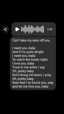 I need you baby  #canttakemyeyesoffyou #coversong #vm #fyp #liriklagu 