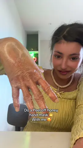 Trying this Honey peel of mask for the first time,ngl the peel was satisfying 🤭 #fyp #viralvideos #foryou #fyppp #chronicillness #skintok #hands #dryskin #handcare #viralvideos 