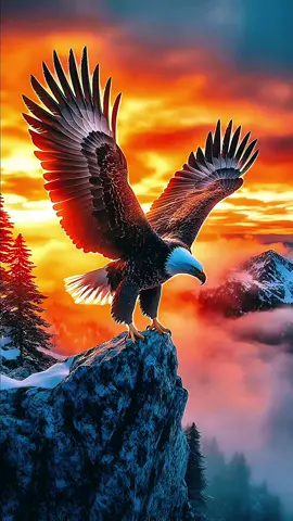 🦅🌄 Rise above the clouds. As the golden sun ignites the sky, the eagle spreads its wings — a symbol of power, freedom, and untamed spirit. This 4K live wallpaper captures the soul of the wild in one breathtaking moment. 🌄🦅 #livewallpapers #4klivewallpaper #eagle #nature #power 