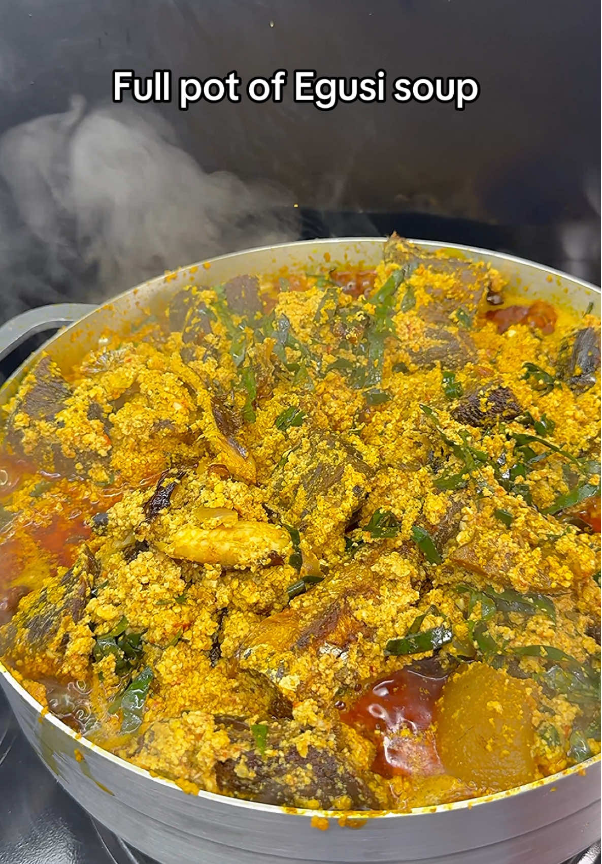 Full pot of Egusi soup. #nigerianfoodie #viral_video #EasyMeals #NaijaFlavors #FoodieFaves 