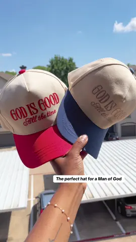 Picked up these hats for my husband, and I love that they’re not only stylish but also such a great way to spark conversations about Jesus! #christiantiktok #hats #manofgod #godisgood #faithbasedapparel #fypage #godisgood 
