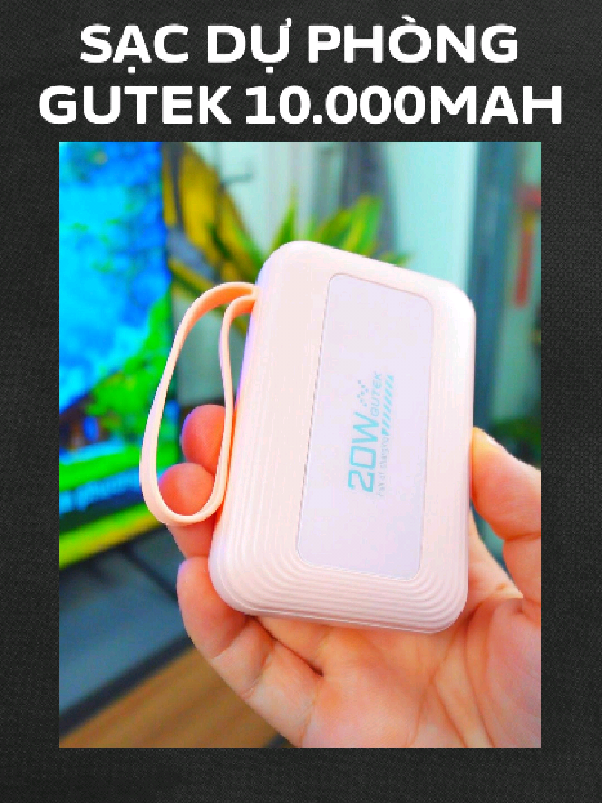 Pin Sạc dự phòng 10000mah GUTEK GT18 #gt18 #sacduphong10000mah 