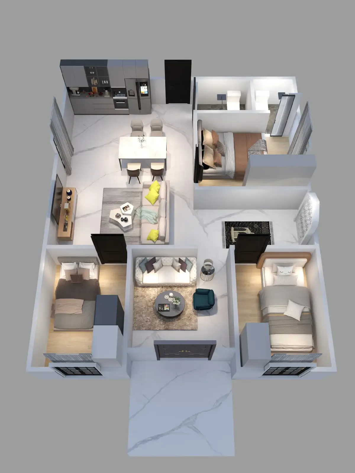 denah rumah minimalis dengan 3 kamar tidur ruang tamu ruang keluarga dapur dan ruang makan terdapat juga 2 kamar mandi wc , 1 kamar mandi untuk kamar utama  #denah #denahrumah #denahrumahminimalis #denahrumah1lantai #denahrumahmodern #denahrumahminimalismodern #desainrumah #desainrumahminimalis #desainrumahmodern #desainrumah1lantai #rumah #rumahminimalis 