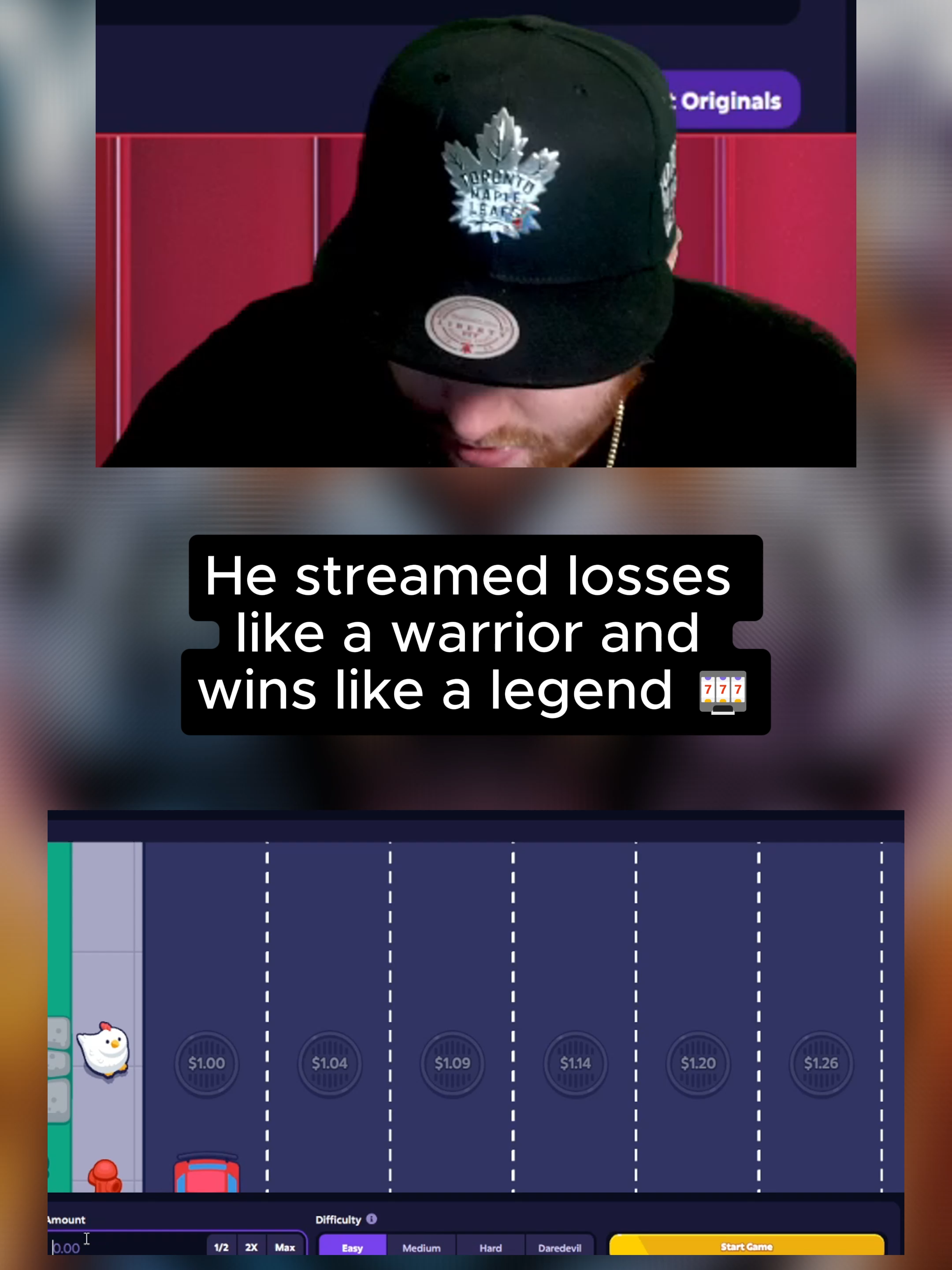 He streamed losses like a warrior and wins like a