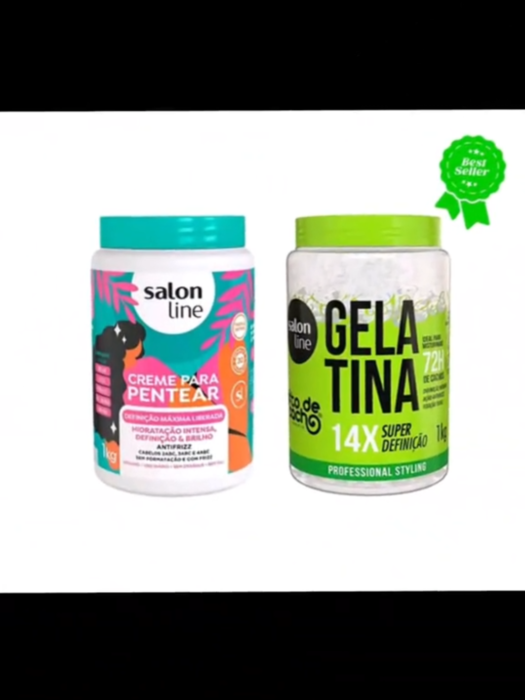AMO OFERTAS!❤️ Salon Line Kit Creme Definição Máxima+Gelatina Super Definição 1kg