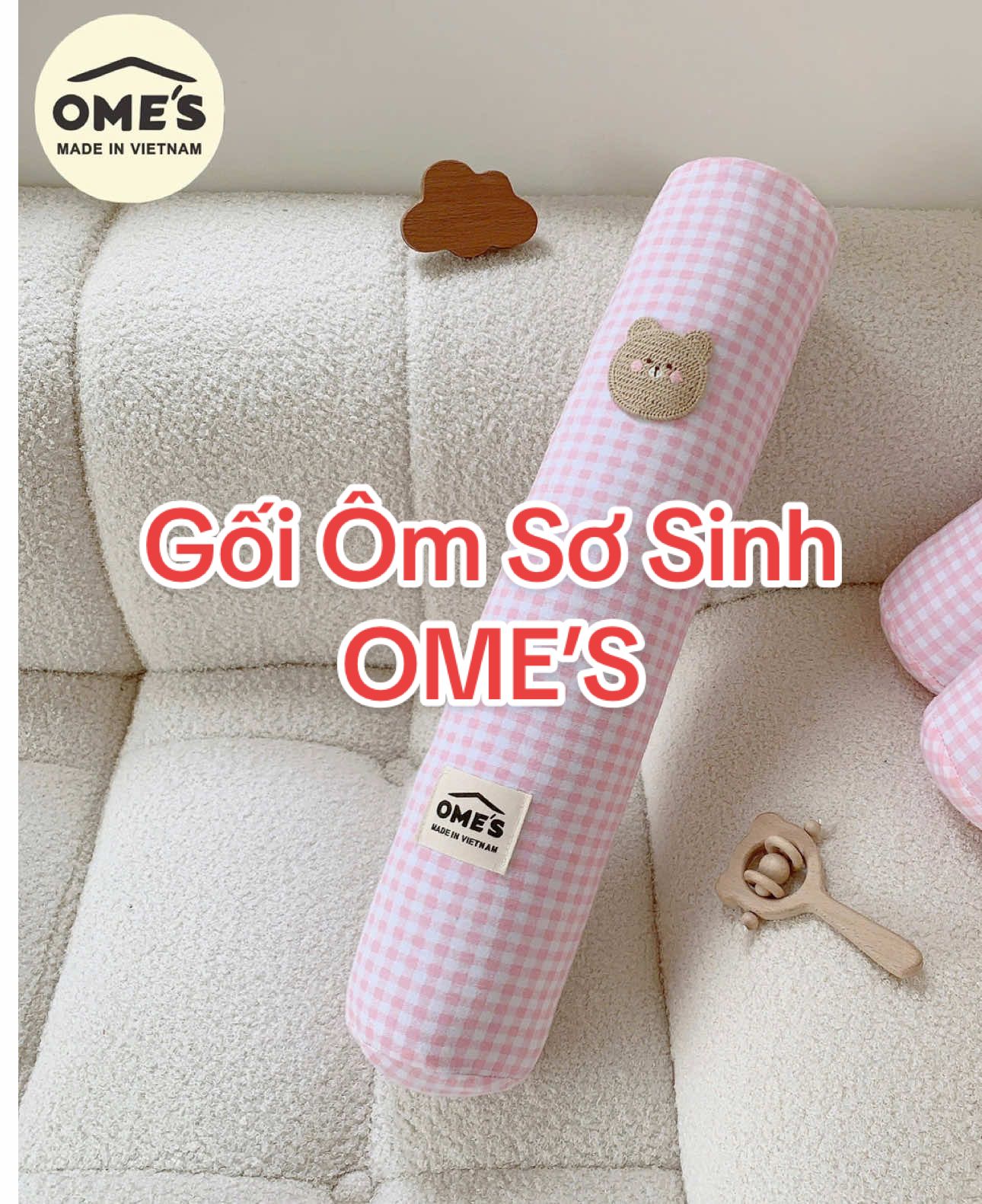 Gối Ôm Sơ Sinh OME’S, họa tiết dễ thương, thoáng mát, mềm mịn, bé ngủ ngon #mevabe #mevabesosinh #goiomchobe #goinguchobe #goisosinh 