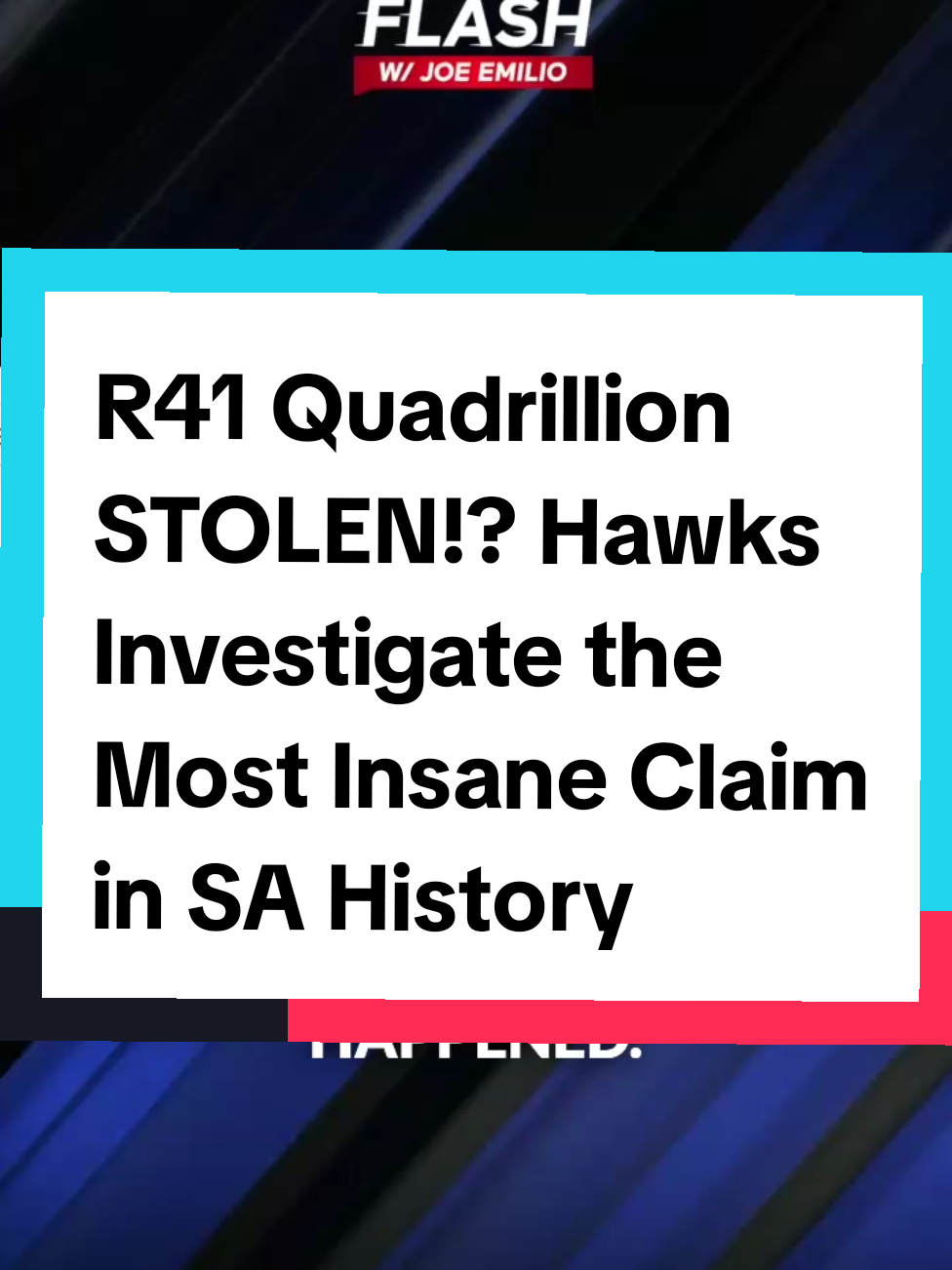 🚨ICYMI: R41 Quadrillion STOLEN!? Hawks Investigate the Most Insane Claim in SA History: https://youtu.be/N0GFYHtRxq0 #SouthAfrica #TiktokSouthAfrica🇿🇦 #tiktokSA #joeemilio #voetsekANC #FYP #foryou #Tiktoksa #Politics #NewsFlash