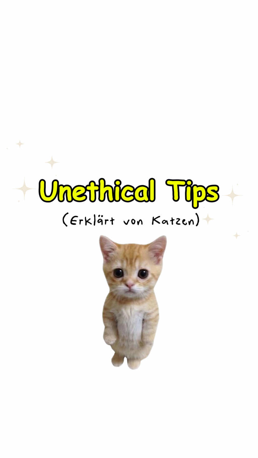 Unethical Tips, erklärt von Katzen. #erklärt #wissen #wissenswert #catanimation #humor 