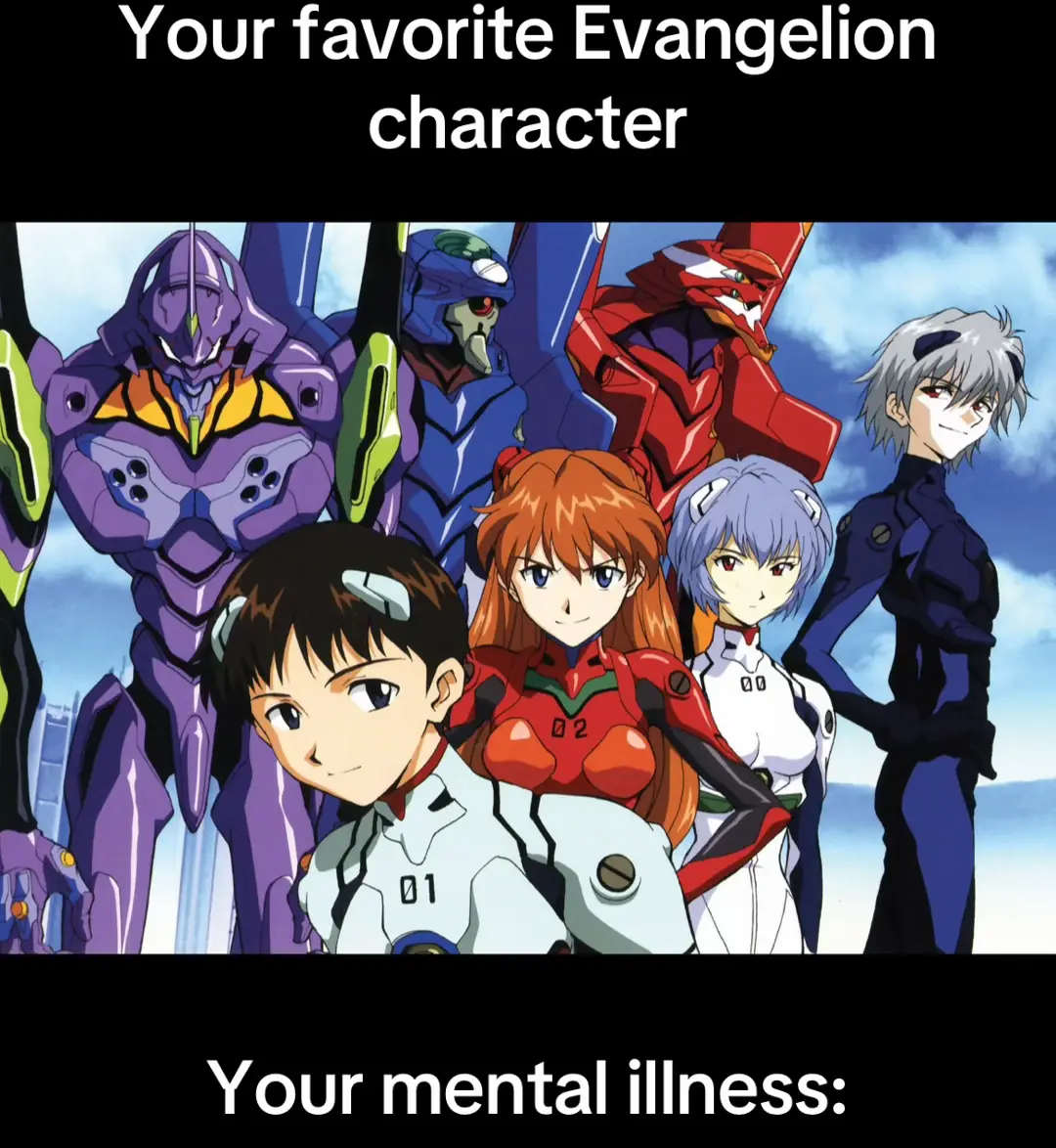 Neon Genesis Evangelion (Japanese: 新世紀エヴァンゲリオン, Hepburn: Shinseiki Evangerion; lit. 'New Century Evangelion' in Japanese and lit. 'New Beginning Gospel' in Greek), also known as Evangelion or Eva, is a Japanese mecha anime television series produced by Gainax and Tatsunoko Production, and directed by Hideaki Anno. It was broadcast on TV Tokyo and its affiliates from October 1995 to March 1996. The story is set fifteen years after a worldwide cataclysm in the futuristic fortified city of Tokyo-3. The protagonist is Shinji Ikari, a teenage boy recruited by his father Gendo to the mysterious organization Nerv. Shinji must pilot an Evangelion, a giant biomechanical mecha, to fight beings known as Angels. #neongenesisevangelion #evangelion #yourcharacter #animefyp #fyp #shinji #shinjiikari #rei #reiayanami #yourmonth #yourmonthyourthing #femboy #top5 #kaworu #kaworunagisa #mentalillness #alzheimer #eva #kaworunagisa #alzheimers #kaworunagisa 
