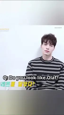 Oppa doesn't want to be told his nose looks like Olaf's, because Olaf's nose is a carrot 😂🤭 even though what he meant was that Oppa's nose was sharp and pointed, just  like Olaf's nose 😂🤭🥰 Credit to the owner #이동욱 #leedongwook #leedongwook_official #wookie #fypage #4u #reyzwook #leeyeonswife #reels