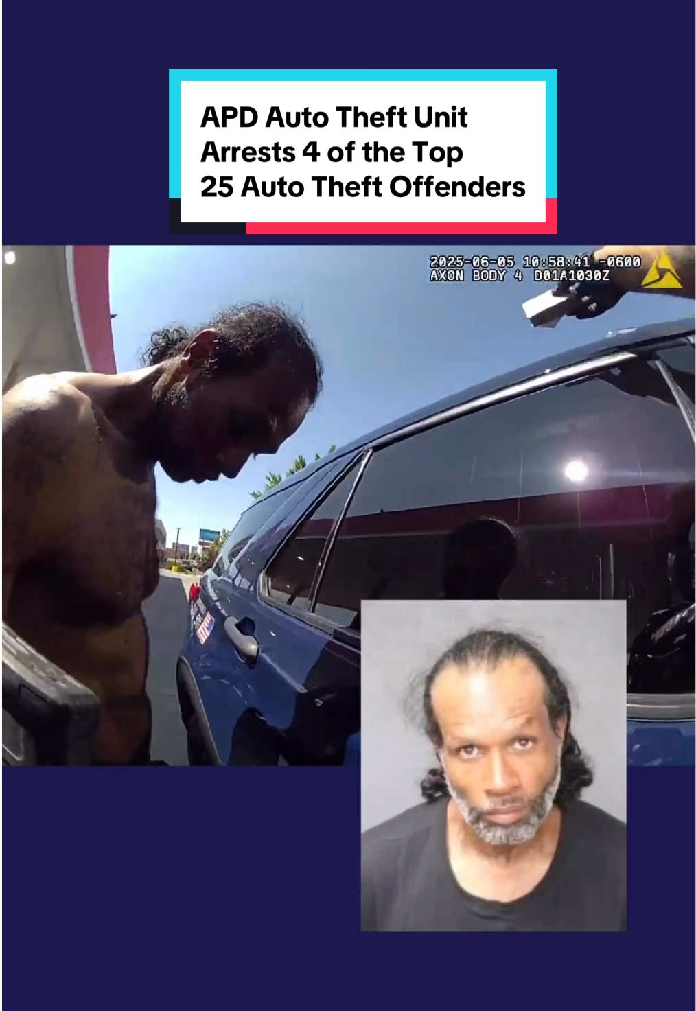 🚔 APD’s Auto Theft Unit Has Been Busy!  In the past month alone, our dedicated Auto Theft Unit has arrested 4 of the Top 25 Auto Theft Offenders in Albuquerque: 🔹 Dominick Cano 🔹 Marcus Sisneros 🔹 Michael Lasiloo 🔹 Moorman Young Additionally, officers successfully caught two individuals using one of our bait cars — another great example of proactive policing in action. These arrests are a big part of why we’re seeing a significant drop in auto thefts across the city this year. It’s a direct result of the hard work, dedication, and teamwork of our Auto Theft Unit. 👏 Thank you to all the officers working to keep our streets safe and our vehicles secure!#police #apd #albuquerque #arrest #auto #theft #autotheft #greatwork #jobwelldone #teamwork #airsupport #fy #fypreelsシ゚#fyp 