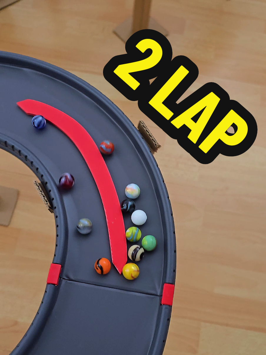 Twelve marbles. One track. Who's taking the win today ? 🏆 Lights out and away we go ! 🏎