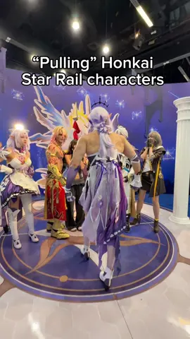 Seeing if I can PULL the 5 star characters at the Honkai Star Rail booth! Which do you want most? #HonkaiStarRail #hsr #animeexpo #castorice #cyrene #phainon #trailblazer #Mydei #hoyoverse  Thank you to the lovely cosplayers who were kind enough to let me pull them ❤️ Cyrene: @Wendydydydy  Phainon: @shiro_kayu Trailblazer: @midori_yang Mydei: @Taryn Cosplay  castorice: @tomatofor677