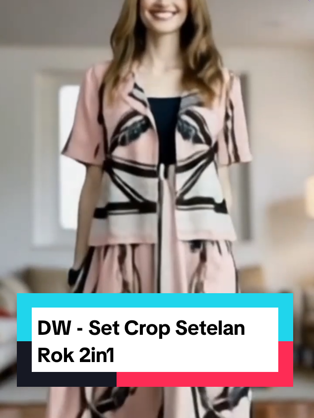 DW - Set Crop Setelan Rok 2in1 wanita motif Rayon Premium Busui Frendly One set Kekinian#pakaianwanita #setelanwanita #fashion #trending #tiktokshop #fyp 