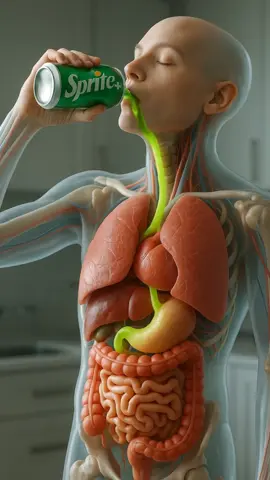 Science in action. Human body while drinking sprite. #humanbody #anatomy #3danimation #sciencetok #aiart #digestivesystem #medicalanimation #healthfacts #foryou #fyp #healthawareness #medical 