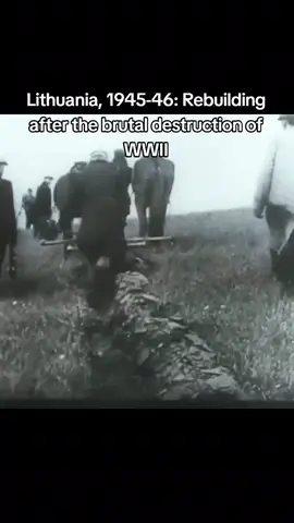 Footage of the Lithuanian Soviet Socialist Republic from 1945 to 1946 of Lithuanian soldiers, workers, men and women rebuilding after the brutal destruction of World War 2 #fyp #xyz #foru #ussr #ussrhistory #educational #soviethistory 