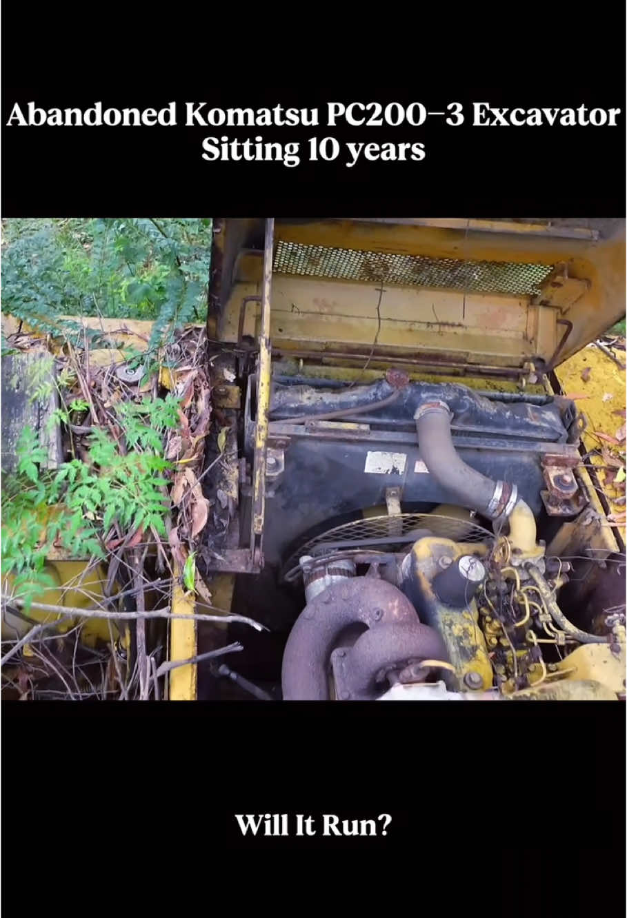 Will It Run Abandoned Komatsu PC200-3 Excavator sitting 10 years?#willitrun #old #engine #recovery #repair #tractor #truck #restoration #car #cars #deisel #tiktok #fyp 